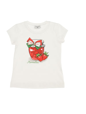 T-SHIRT BIANCA FRAGOLA MONNALISA
