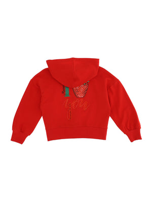 FELPA ZIP ROSSA MONNALISA