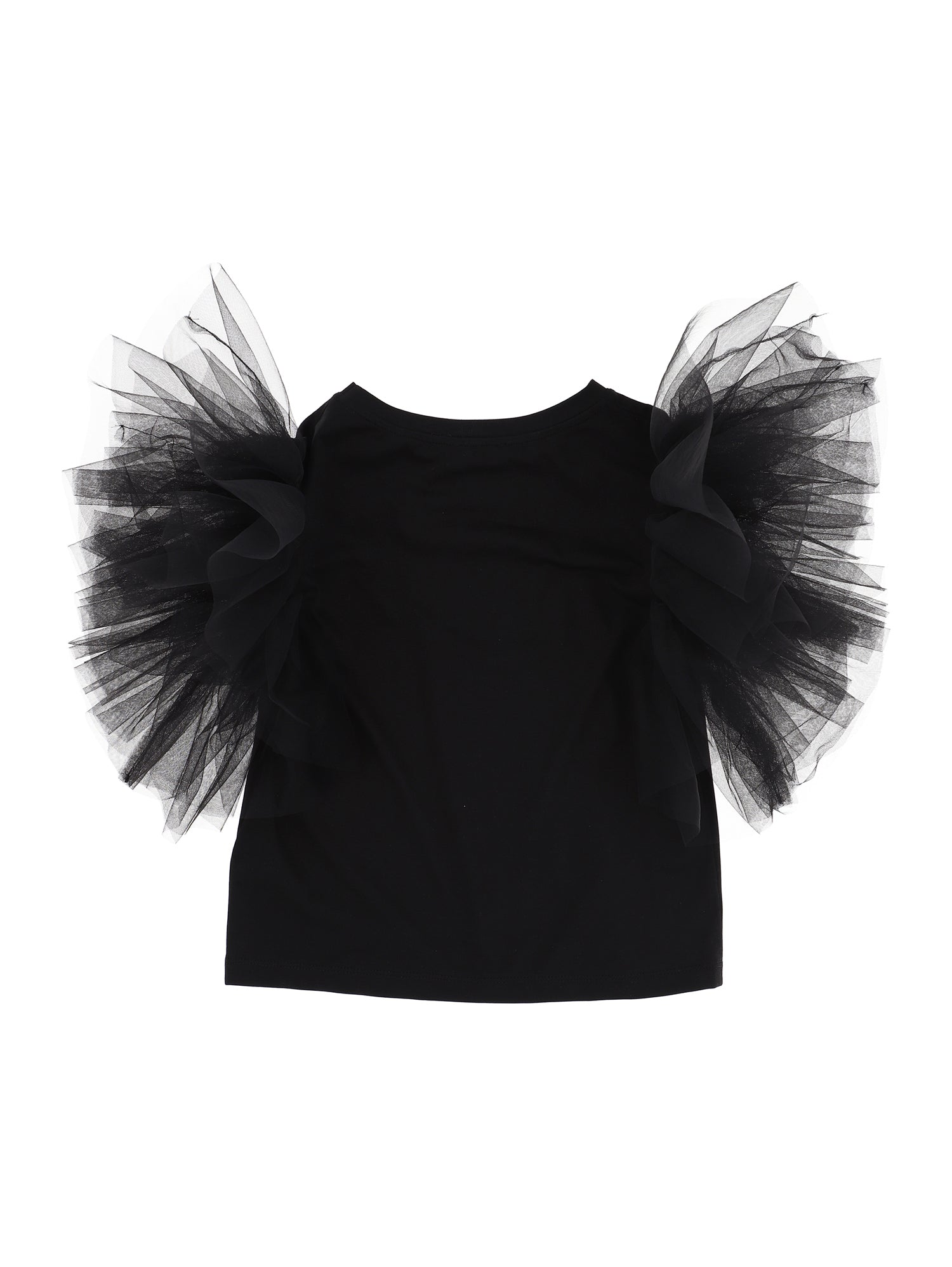 T-SHIRT NERA MANICA TULLE MONNALISA