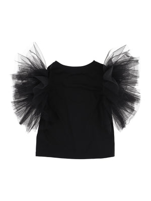 T-SHIRT NERA MANICA TULLE MONNALISA