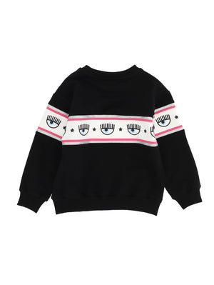 FELPA NERA FASCIA CHIARA FERRAGNI