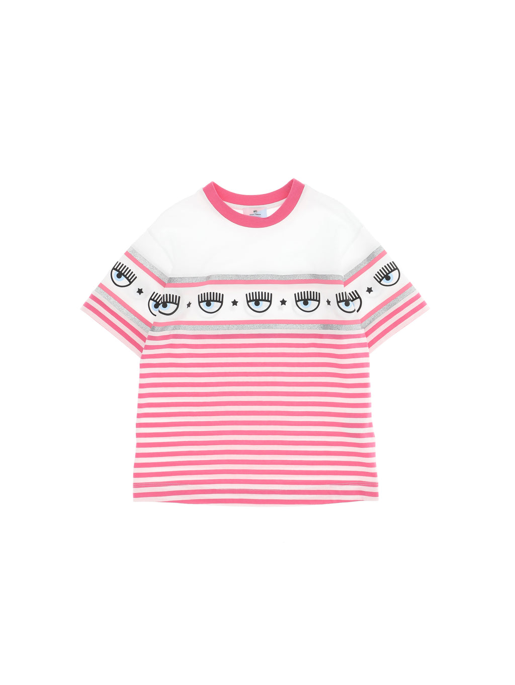 Maxi t-shirt bianca e fuxia CHIARA FERRAGNI