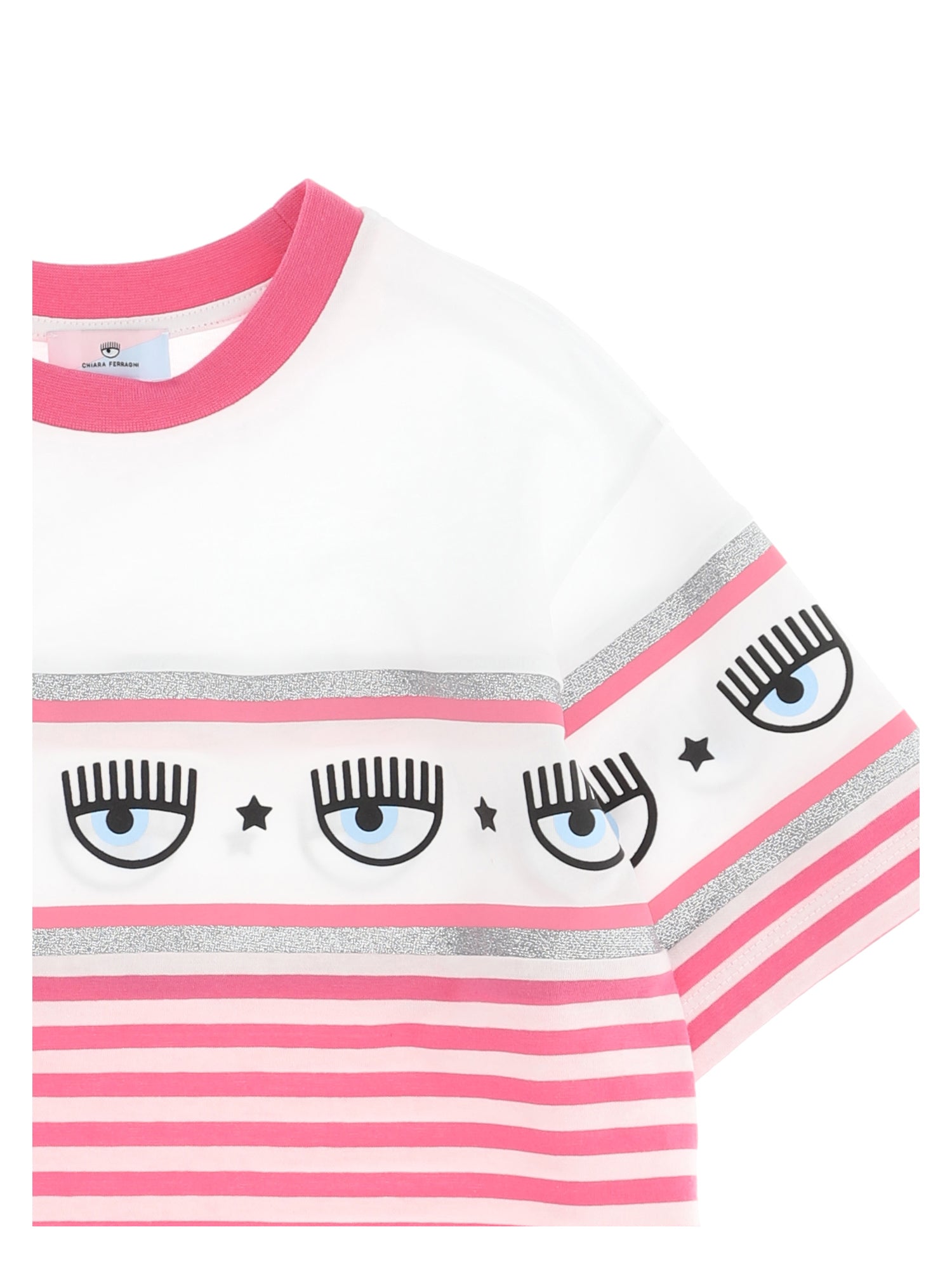 Maxi t-shirt bianca e fuxia CHIARA FERRAGNI