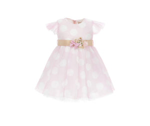 ABITO TULLE ROSA CON POIS MONNALISA