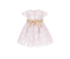 ABITO TULLE ROSA CON POIS MONNALISA