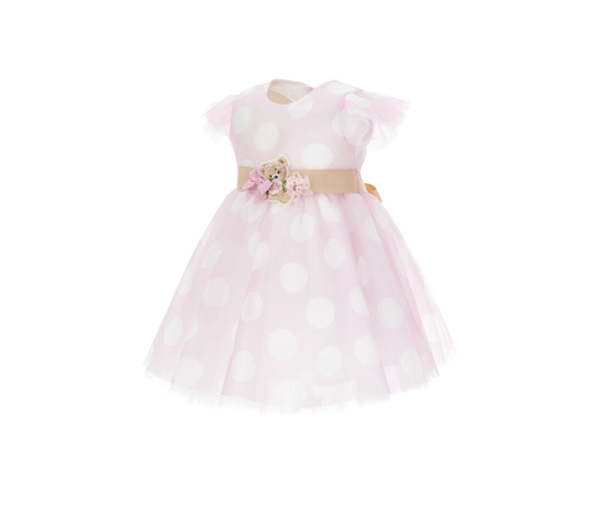 ABITO TULLE ROSA CON POIS MONNALISA