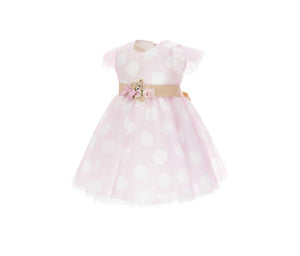ABITO TULLE ROSA CON POIS MONNALISA