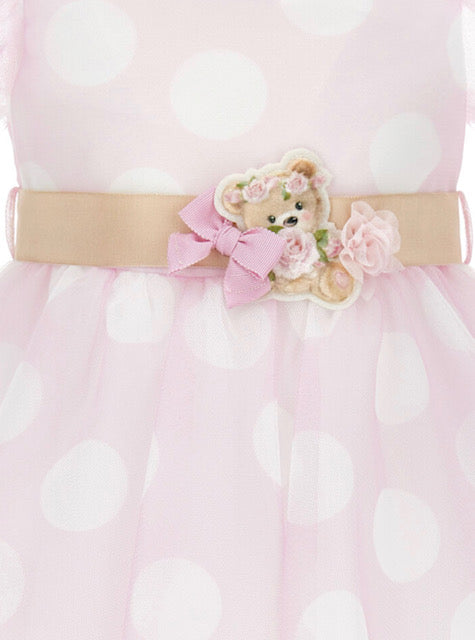 ABITO TULLE ROSA CON POIS MONNALISA