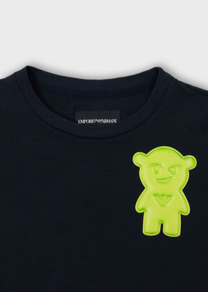 T-SHIRT BLU MANGA ARMANI