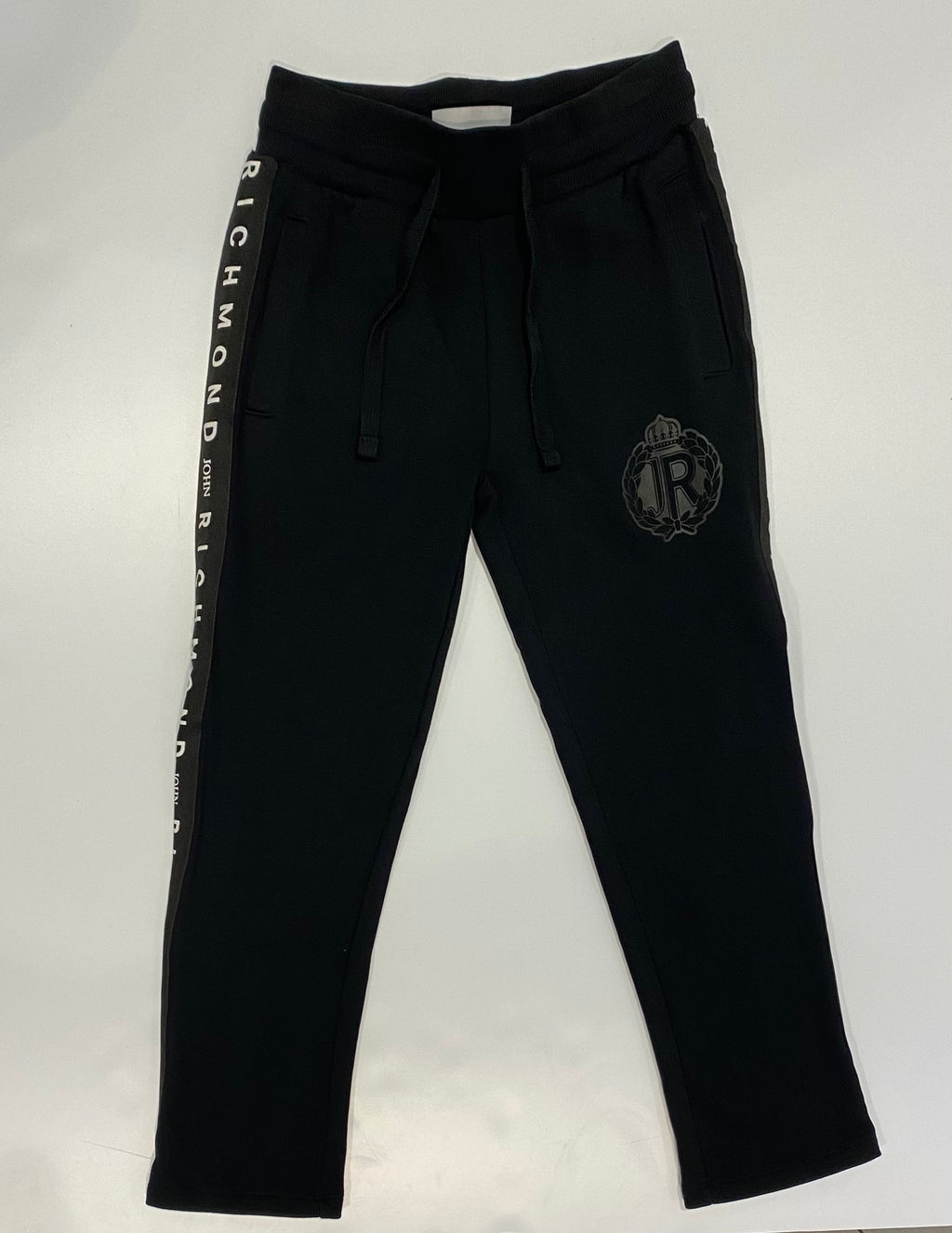PANTALONE FELPA NERO RICHMOND fascia logata