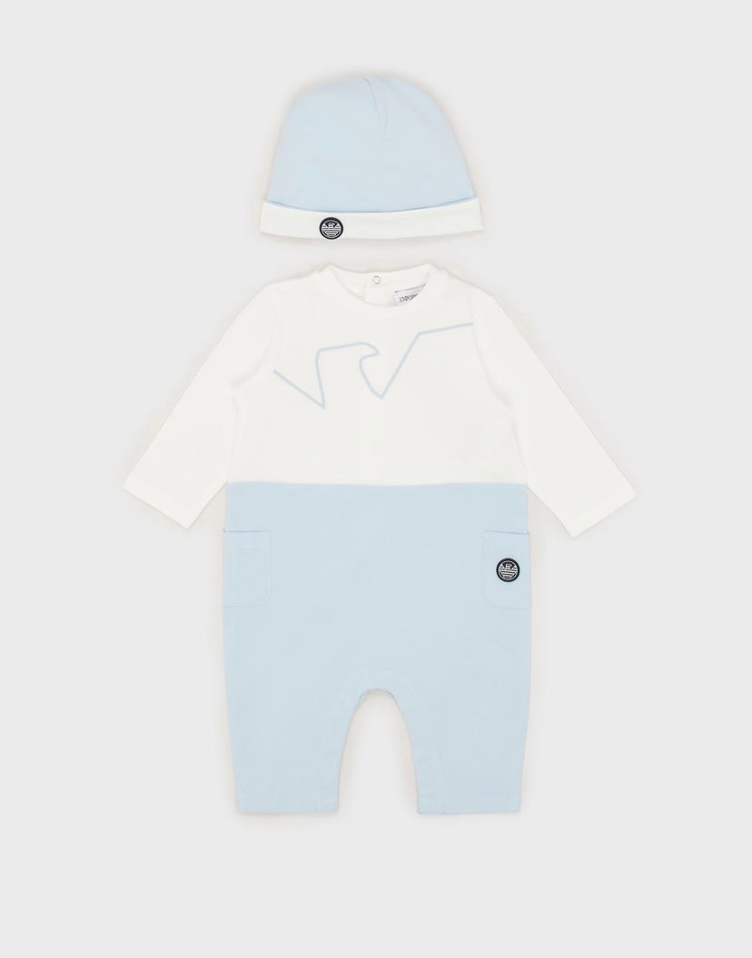 SET TUTINA + CAPPELLO BIANCO/CIELO ARMANI