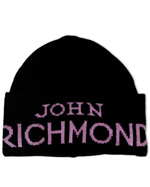 SET SCIARPA + CAPPELLO NERO/LILLA RICHMOND